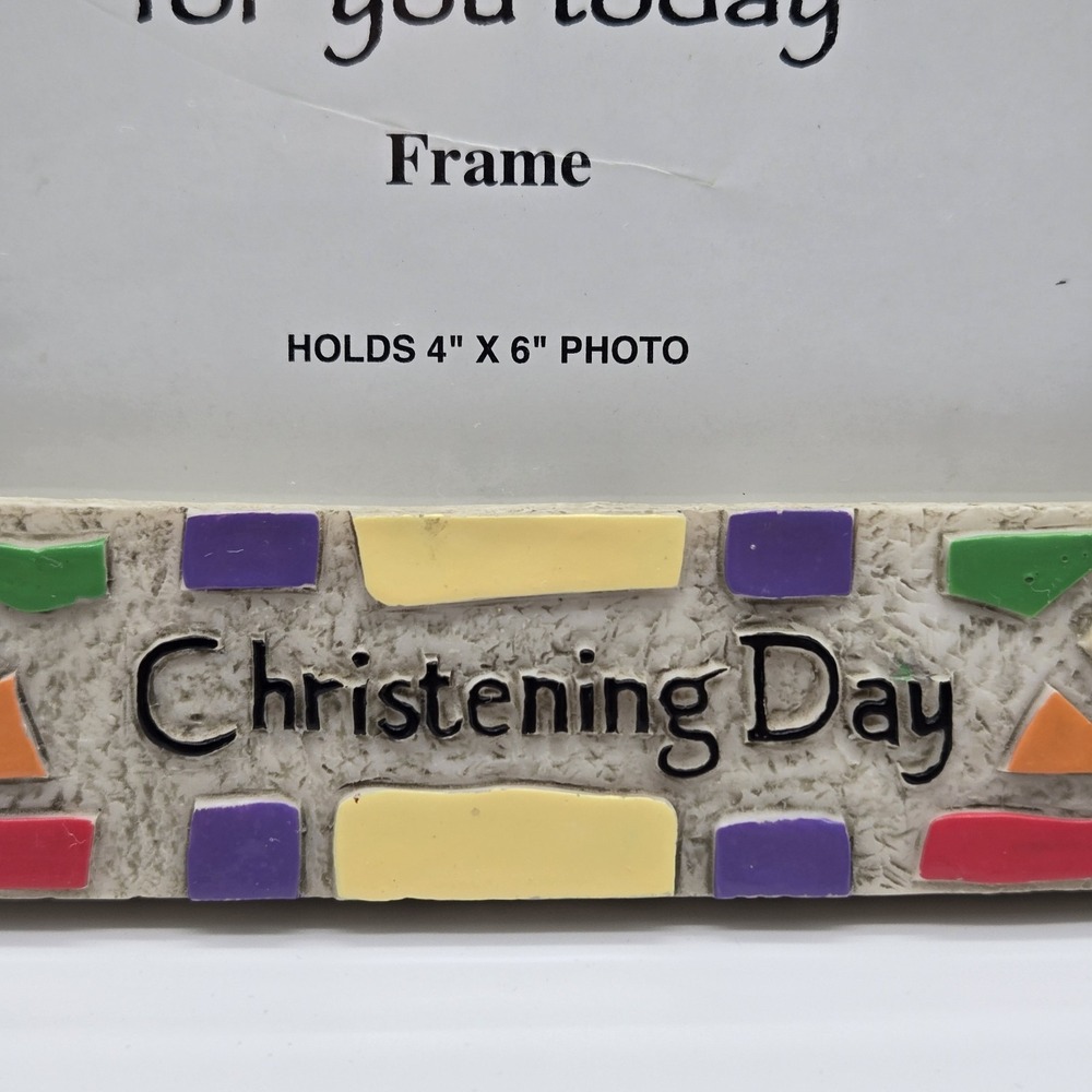 Papel Giftware Christening Day Colorful Mosaic Style Resin Photo Frame 4x6 - Picture 4 of 9